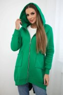Bluza ocieplana z suwakiem z tyłu zielona  