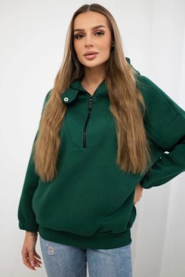 Bluza z kapturem ciemno zielona  