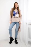Bluzka z nadrukiem oversize beżowa  