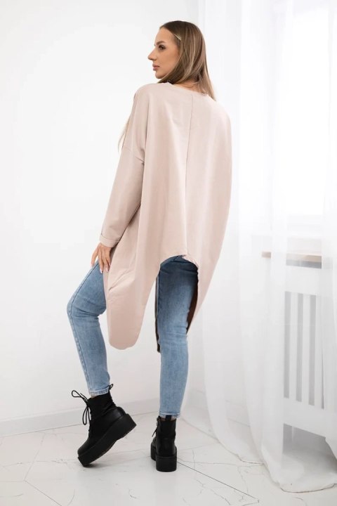 Bluzka z nadrukiem oversize beżowa Bluzka z nadrukiem oversize beżowa