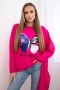 Bluzka z nadrukiem oversize fuksja  