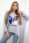 Bluzka z nadrukiem oversize szara  