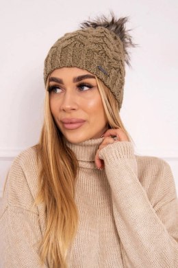 Czapka z polarem Daria K217 jasny khaki  