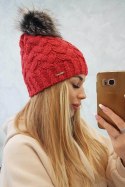 Czapka z polarem Daria K217 malinowa  
