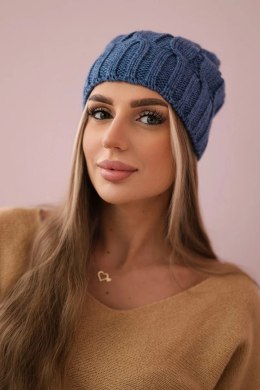 Czapka z polarem Iwona K221 jeansowa  