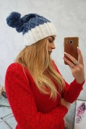 Czapka z polarem Milano K203 jeans+ecru  