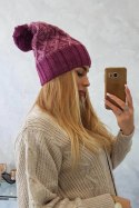 Czapka z polarem Milano K203 różowy melanż+ciemny różowy  