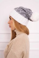 Czapka z polarem Milano K203 szary melanż+ecru  