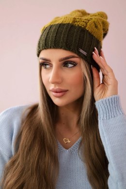 Czapka z polarem Paris K212 kiwi+khaki  
