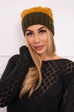 Czapka z polarem Paris K212 musztardowy+khaki  