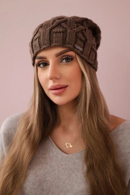 Czapka z polarem Sonia K201 brązowa  