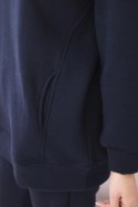 Komplet ocieplany z bluzą z kapturem granatowy  