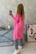 Sweter Kardigan splot warkocz jasny różowy  