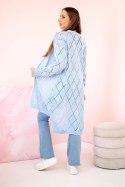 Sweter z geometrycznym wzorem niebieski  