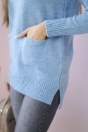 Sweter ze stójką błękitny  