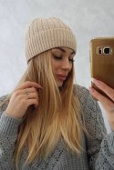 Czapka cienka Weronika K249 beżowa  