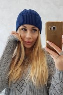 Czapka cienka Weronika K249 chabrowa  