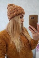 Czapka damska Eliza K205 brązowa  