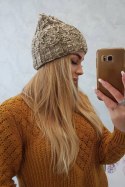 Czapka damska Eliza K205 cappuccino+jasny khaki  