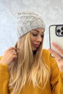 Czapka z polarem Agnieszka K239 jasno szara  