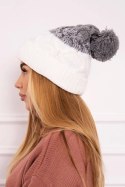 Czapka z polarem Alice K248 biały+szary  