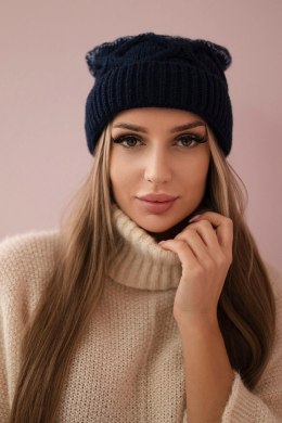 Czapka z polarem Alice K248 jeansowy+niebieski  