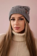 Czapka z polarem Alice K248 szary+biały  