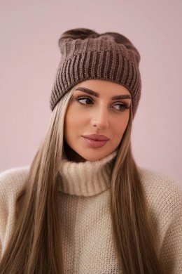 Czapka z polarem Anna K238 mocca  