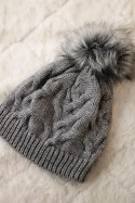 Czapka z polarem Ela K242 ciemno szara  