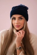 Czapka z polarem Ilona K218 granatowy+jeansowy  