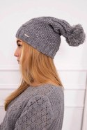 Czapka z polarem Justyna K253 ciemno szara  