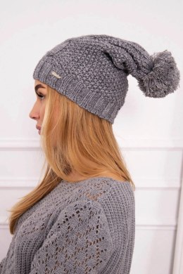 Czapka z polarem Justyna K253 ciemno szara  