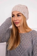 Czapka z polarem Justyna K253 jasno beżowa  