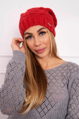 Czapka z polarem Justyna K253 malinowa  