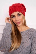 Czapka z polarem Justyna K253 malinowa  