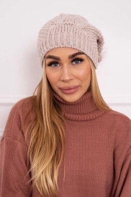Czapka z polarem Karolina K243 beżowa  