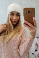 Czapka z polarem Karolina K243 biała  