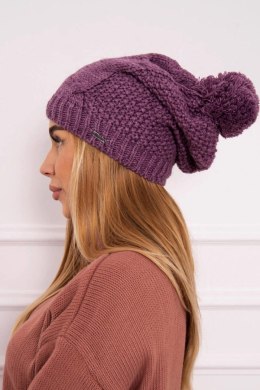 Czapka z polarem Karolina K243 ciemno różowa  