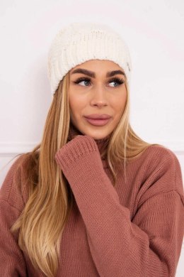 Czapka z polarem Karolina K243 ecru  