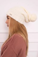 Czapka z polarem Karolina K243 ecru  