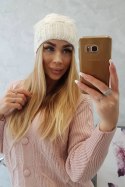Czapka z polarem Karolina K243 ecru  