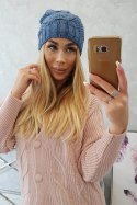 Czapka z polarem Karolina K243 jeansowa  