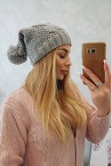 Czapka z polarem Karolina K243 szara  