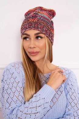 Czapka z polarem Klaudia K255 pomarańczowy+czerwony  