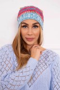 Czapka z polarem Klaudia K255 żółty neon+niebieski  