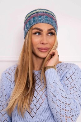 Czapka z polarem Krystyna K207 fuksja+niebieski  