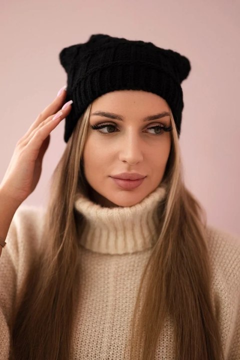 Czapka z polarem Marta K231 czarna  