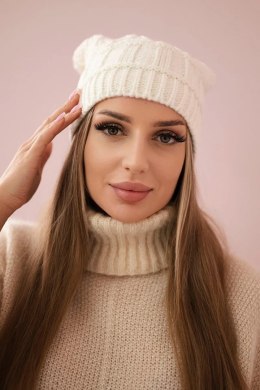 Czapka z polarem Marta K231 ecru  
