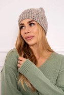 Czapka z polarem Melisa K241 beżowy+szary  