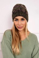 Czapka z polarem Melisa K241 czarny+oliwkowy  